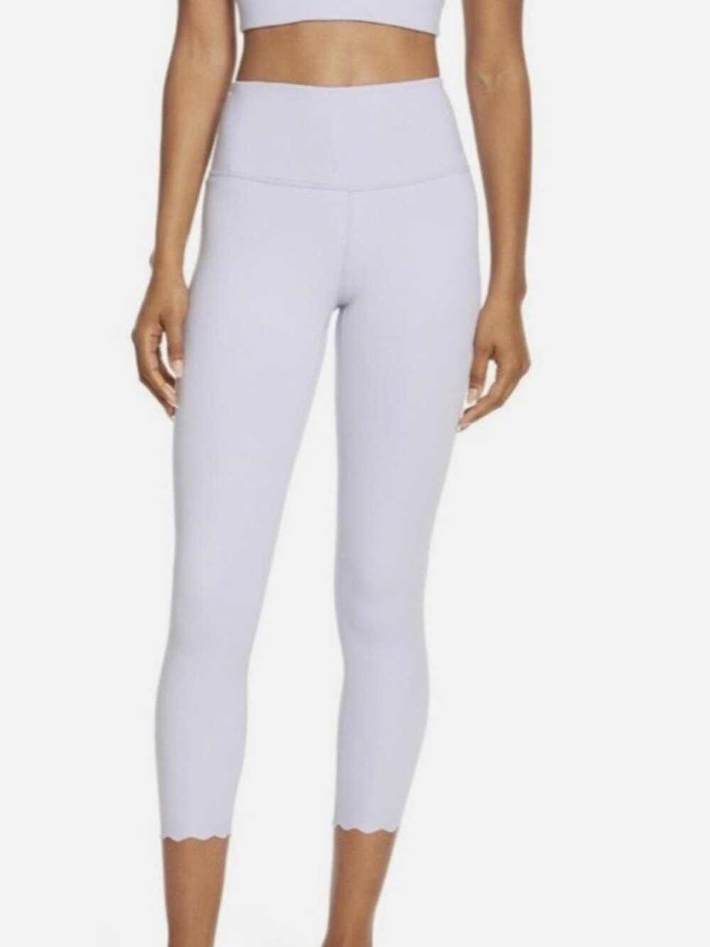 Zella Leggings Women's Activewear High Waist Capri Scalloped, Purple, Size M